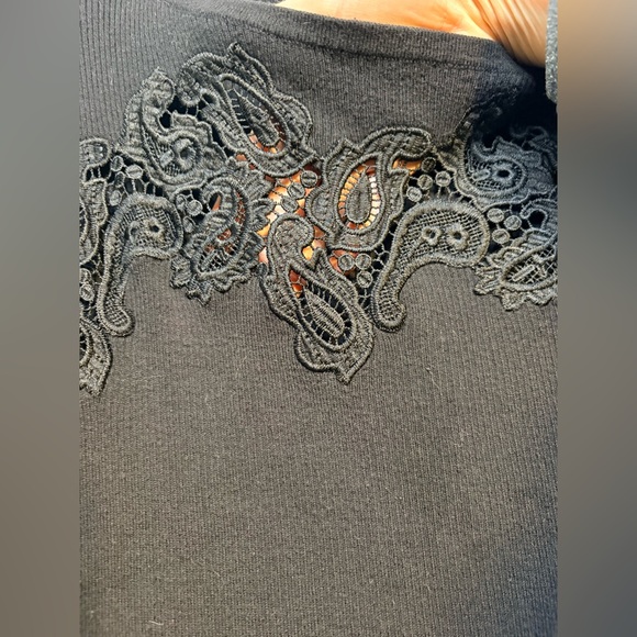 Style&Co Black Embroidered Top - Picture 3 of 4